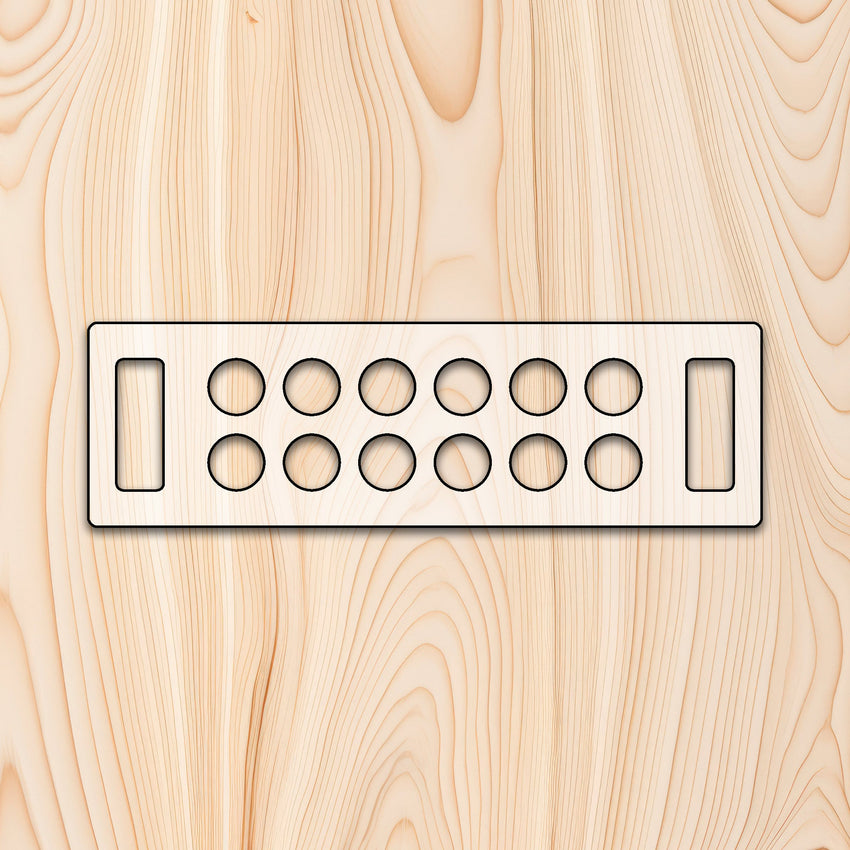 12 Count Egg Tray with 2 Handholds Router Template Acrylic