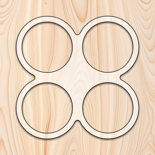 4 circle Tray Acrylic Router Template