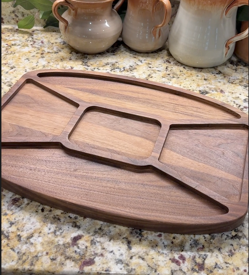 Rounded Rectangle 5 Recessed Pocket Tray Acrylic Router Template Acrylic