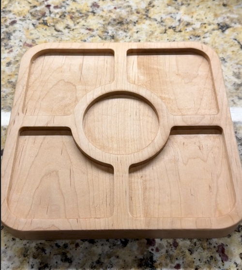 Square 5 Pocket Tray Acrylic Router Template Acrylic