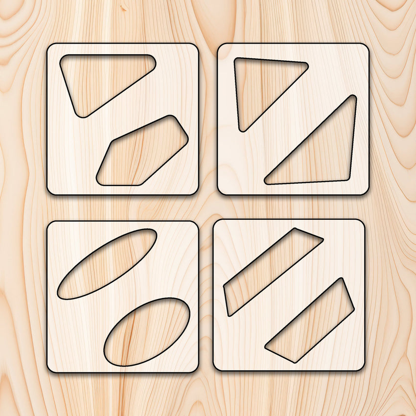 Recessed Handle Cutting Board or Charcuterie Board Router Template Kit (4 Piece Template Kit)