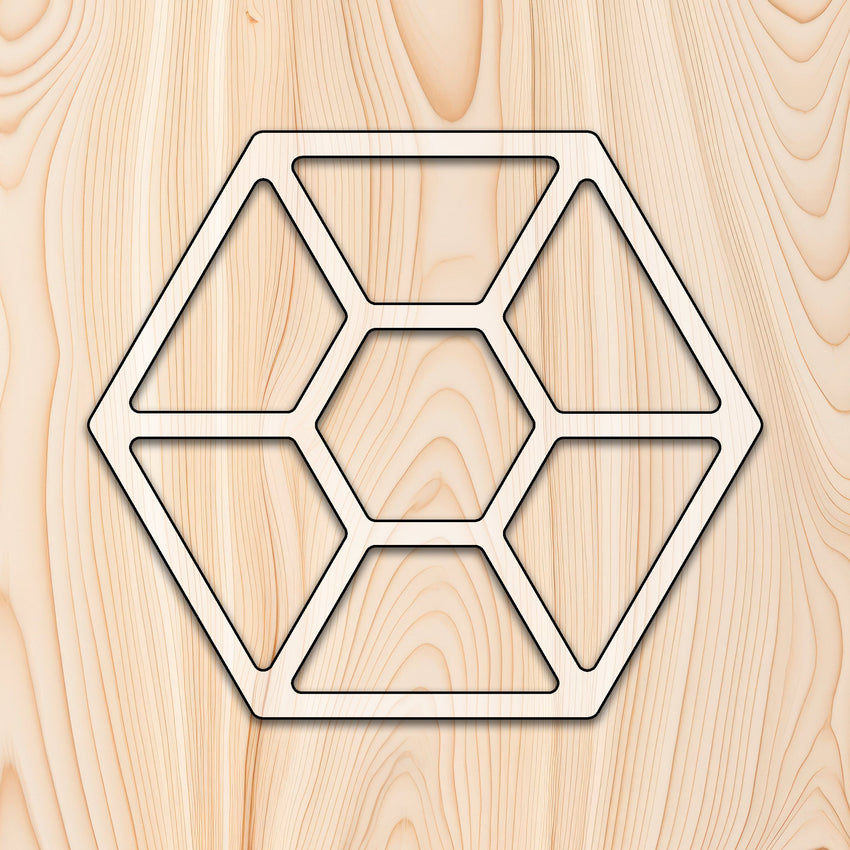 Hexagon 7 Recessed Pocket Tray Router Template Acrylic