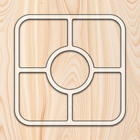 Square 5 Pocket Tray Router Template Acrylic