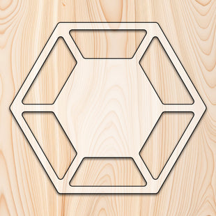 Hexagon 6 Recessed Pocket Tray Router Template