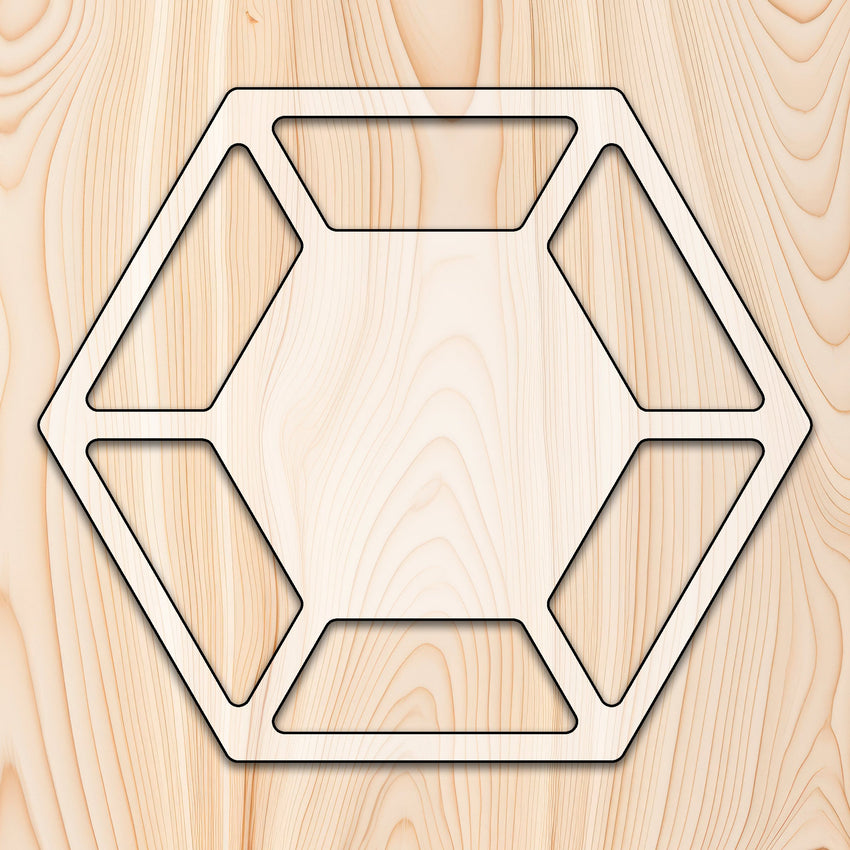 Hexagon 6 Recessed Pocket Tray Router Template