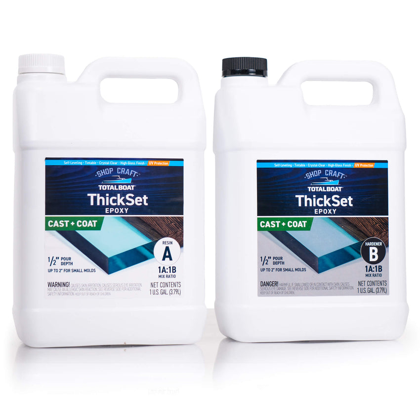 1:1 Thickset Epoxy from TotalBoat perfect for1/2 inch deep pour epoxy tables, projects, furniture, boating.