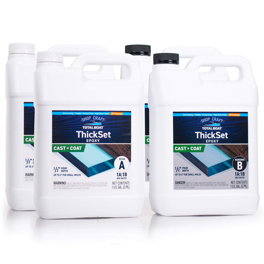 1:1 Thickset Epoxy from TotalBoat perfect for1/2 inch deep pour epoxy tables, projects, furniture, boating.