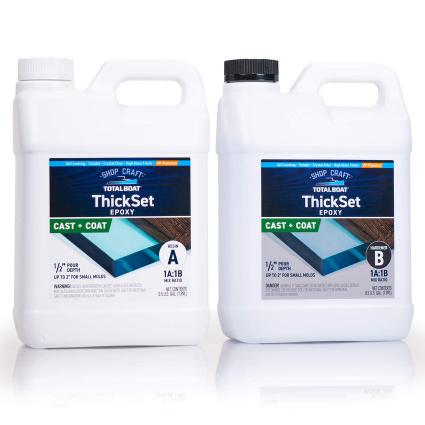 1:1 Thickset Epoxy from TotalBoat perfect for1/2 inch deep pour epoxy tables, projects, furniture, boating.